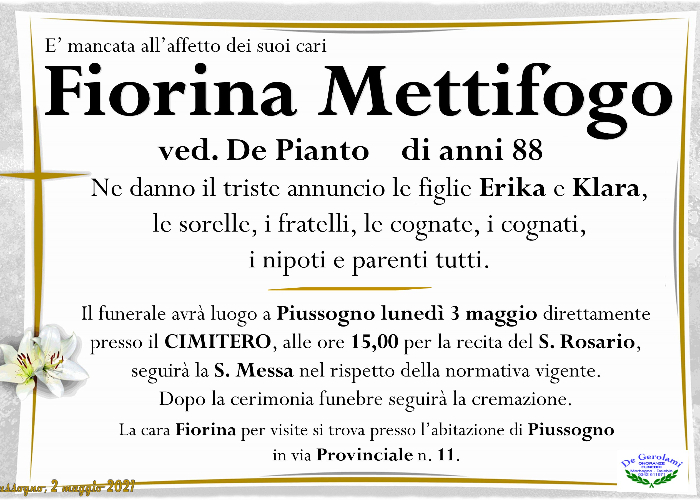 Mettifogo Fiorina: Immagine Elenchi