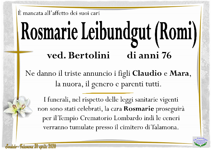 Leibundgut Rosmarie (Romi): Immagine Elenchi