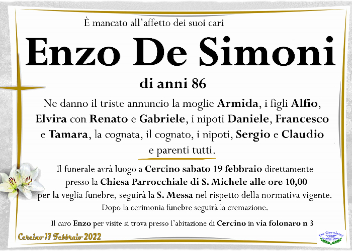 Enzo De Simoni: Immagine Elenchi