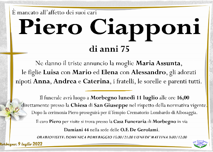 Ciapponi Piero: Immagine Elenchi