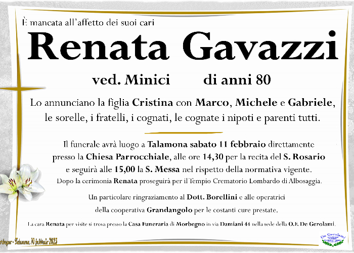 Gavazzi Renata: Immagine Elenchi