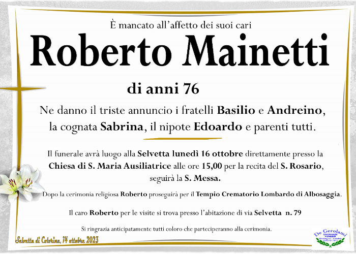 Mainetti Roberto: Immagine Elenchi