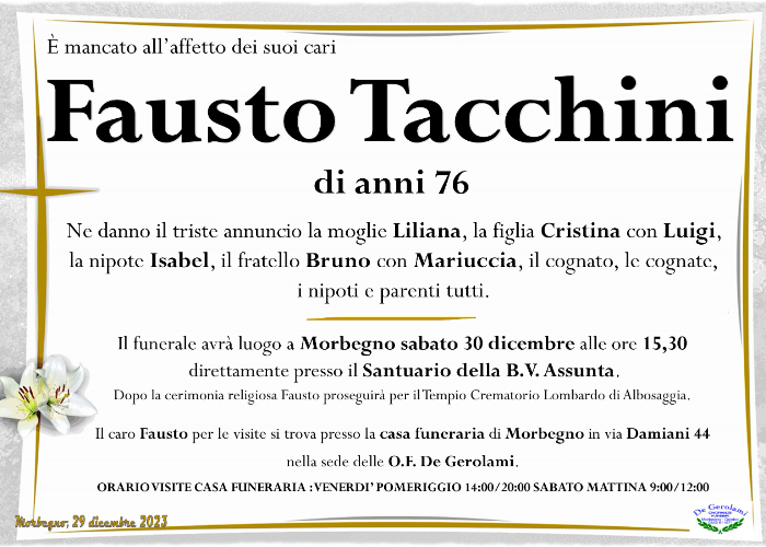 Tacchini Fausto: Immagine Elenchi