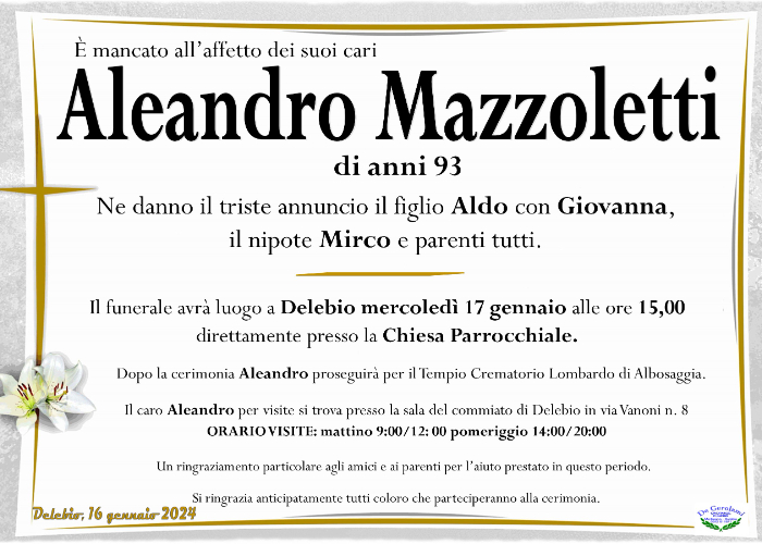 Mazzoletti Aleandro: Immagine Elenchi