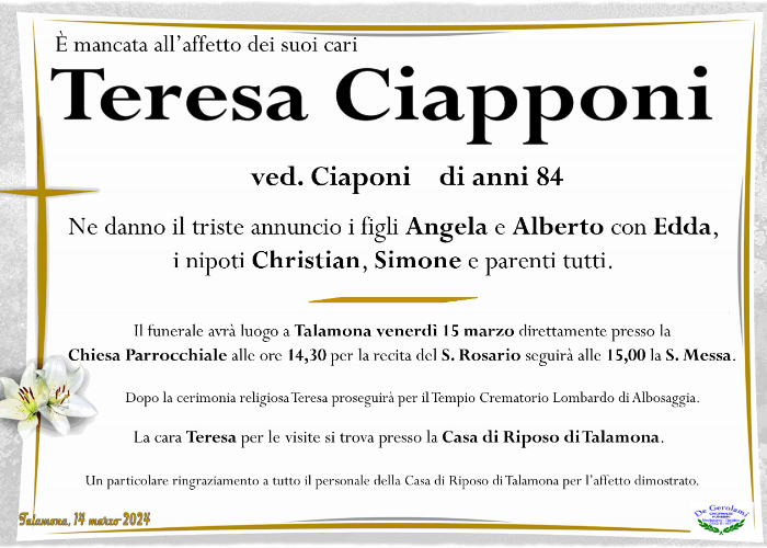 Teresa Ciapponi: Immagine Elenchi