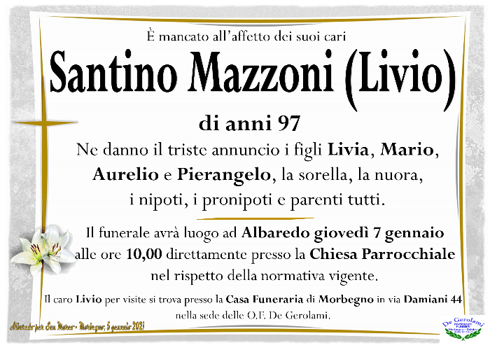 Mazzoni Santino " Livio": Immagine Elenchi