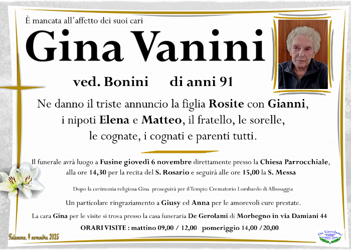 Gina Vanini: Immagine Elenchi