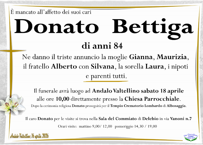 Donato Bettiga: Immagine Elenchi