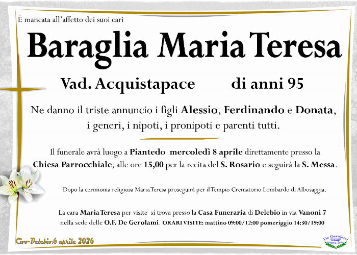Baraglia Maria Teresa.: Immagine Elenchi