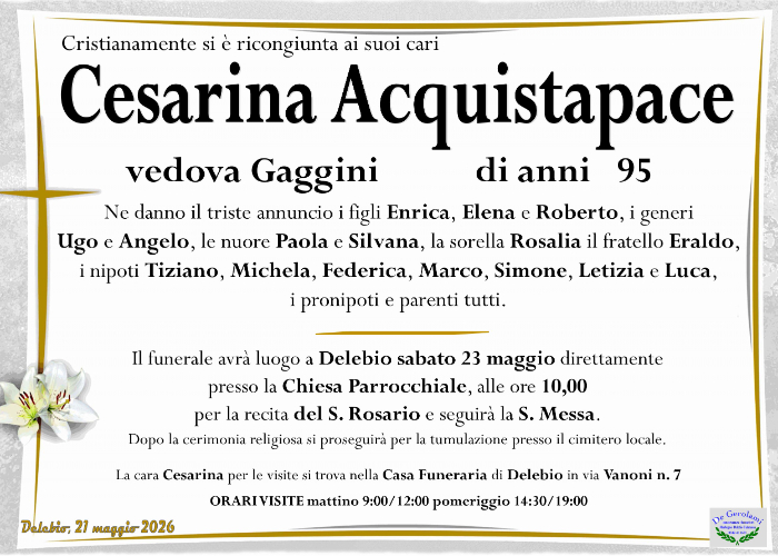 Acquistapace Cesarina: Immagine Elenchi