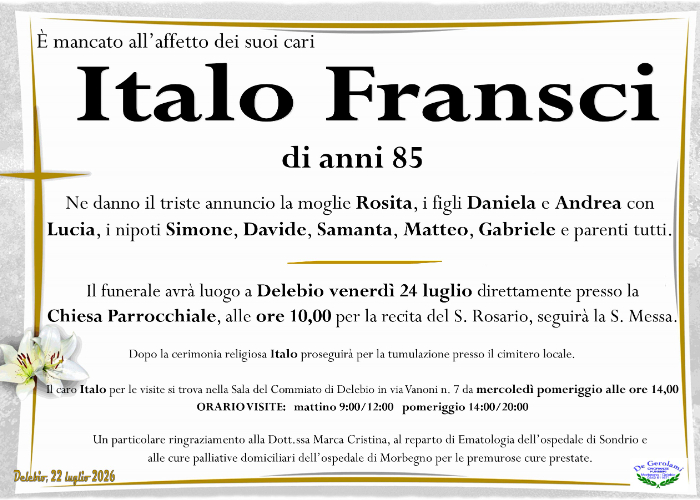 Italo Fransci: Immagine Elenchi