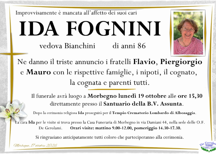 Ida Fognini: Immagine Elenchi