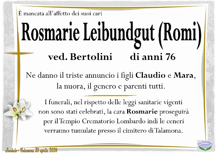 Leibundgut Rosmarie (Romi): Immagine Elenchi