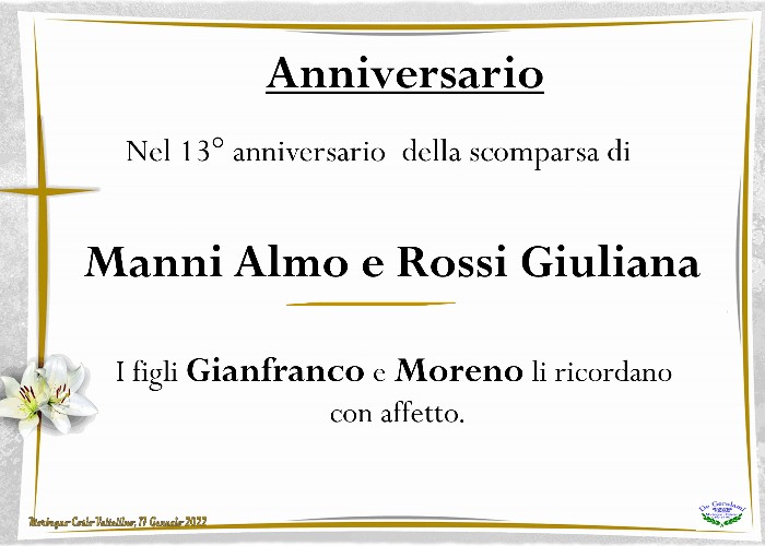 Manni Almo e Rossi Giuliana: Immagine Elenchi