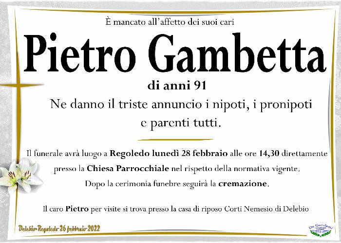 Gambetta Pietro: Immagine Elenchi