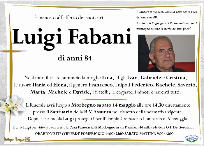 Fabani Luigi: Immagine Elenchi