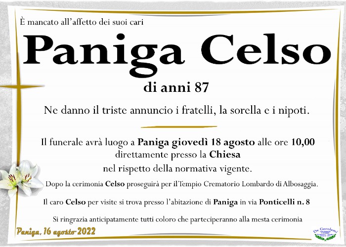 Paniga Celso: Immagine Elenchi