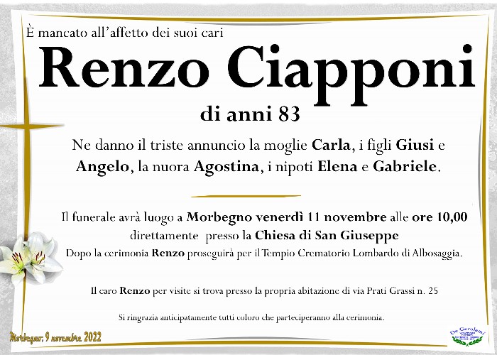 Ciapponi Renzo: Immagine Elenchi