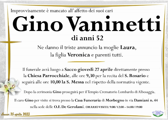 Vaninetti Gino: Immagine Elenchi