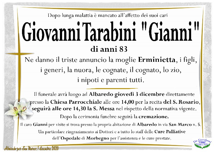 Tarabini Giovanni: Immagine Elenchi