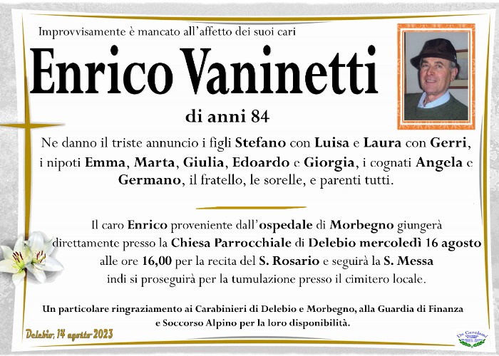 Vaninetti Enrico: Immagine Elenchi