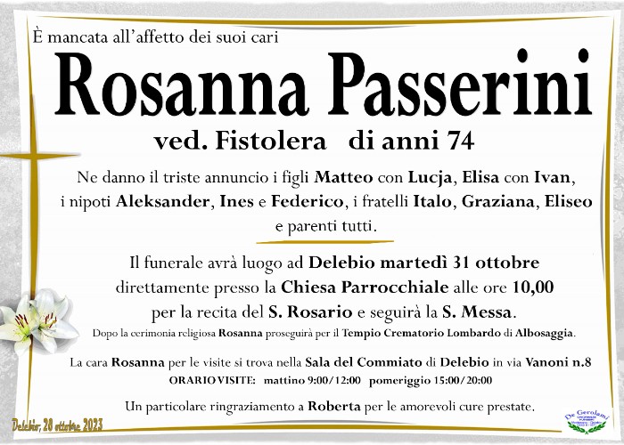 Passerini Rosanna: Immagine Elenchi