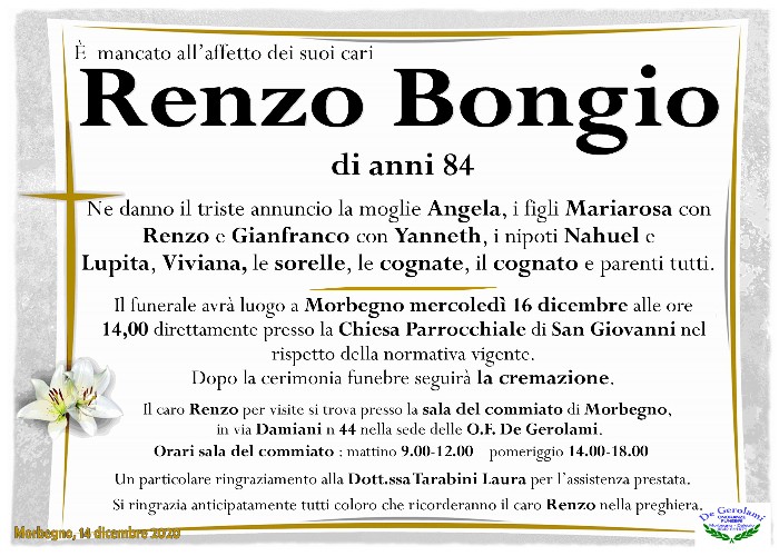 Bongio Renzo: Immagine Elenchi