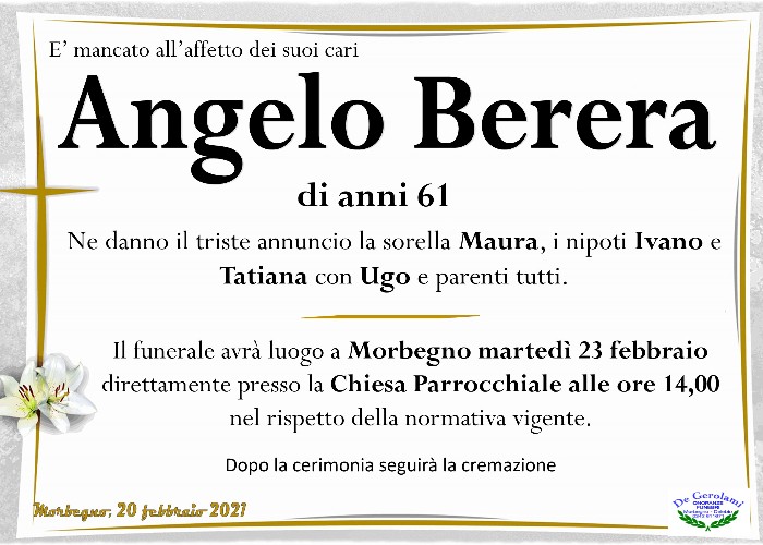 Angelo Berera: Immagine Elenchi