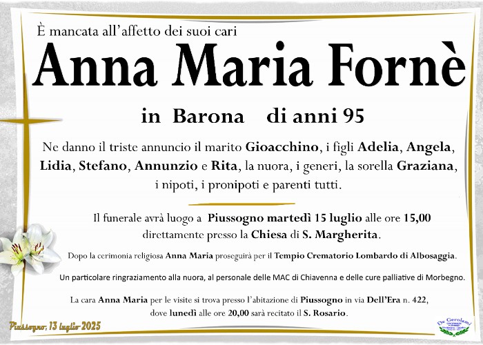 Fornè Anna Maria: Immagine Elenchi