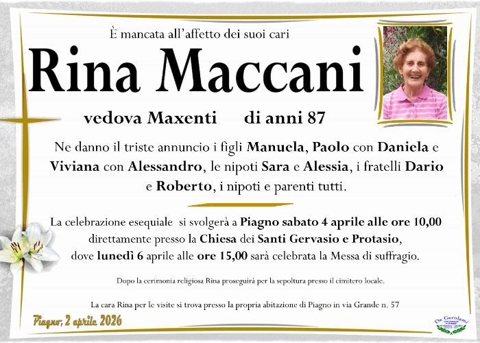 Maccani Rina: Immagine Elenchi